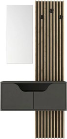 Έπιπλο εισόδου Naro Megapap χρώμα ανθρακί - sepet oak 90x35x204,2εκ.