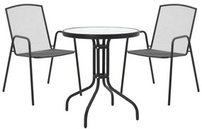 Intrahome Τραπεζαρία CARPATHIANRA-Pomedon Intrahome σετ 3τεμ μέταλλο σε μαύρη απόχρωση | SKU: INTRAPA-311112243