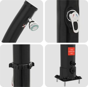 vidaXL Ηλιακό ντους με κεφαλή ντους 20 l PVC, ABS, Κράμα ψευδαργύρου