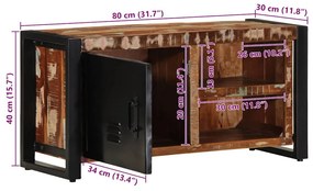 ντουλάπι τηλεόρασης 80x30x40 cm Ξύλο μασίφ αναγεννημένο - Καφέ