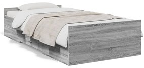 vidaXL Πλαίσιο Κρεβατιού με Συρτάρια Γκρι Sonoma 75x190 εκ. Επεξ. Ξύλο