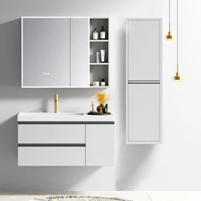 Σετ Επίπλου Mπάνιου SARON 100 Plywood Light Grey 100x50x150 εκ.
