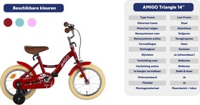 Triangle 14 Inch 23 cm Junior Coaster Brake Red