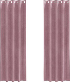vidaXL Κουρτίνες 2 τμχ. Σκούρο ροζ 140 x 260 cm Βελούδο