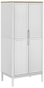 vidaXL Ντουλάπα FLORO Λευκή 77 x 53 x 171 εκ. από Μασίφ Ξύλο Πεύκου