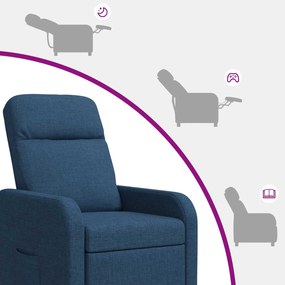 vidaXL Αναπαυτική Καρέκλα Μπλε Ύφασμα