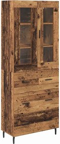 vidaXL Highboard 2 pcs Παλιό Ξύλο 69,5 x 34 x 180 εκ.