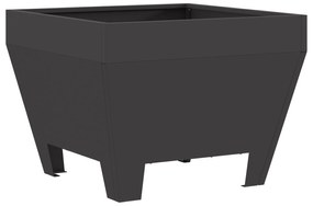 vidaXL Υποδοχή Πυρός Τετράγωνη Μαύρη 50x50x30 εκ Ατσάλι