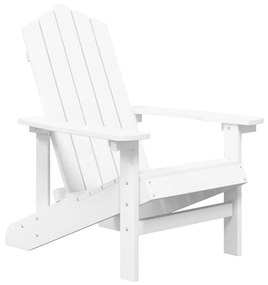Καρέκλα Κήπου Adirondack Λευκή από HDPE με Τραπεζάκι - Λευκό