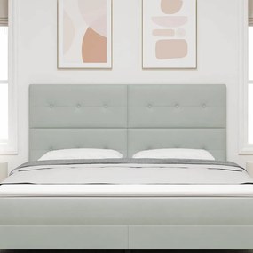 vidaXL LED κεφαλάρι με κεφαλάρι Ανοιχτό γκρι 180 cm Πολυεστέρας