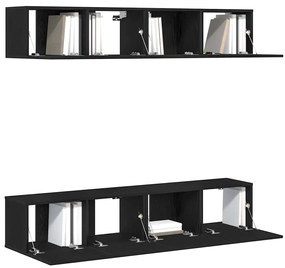 vidaXL Σετ επίπλου τηλεόρασης 4 pcs Μαύρη δρυς 80 x 30 x 30 εκ