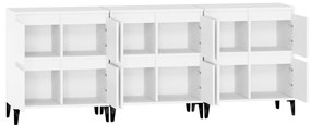 vidaXL Ντουλάπια 3 τεμ. Λευκό 60x35x70 εκ. Επεξεργασμένο Ξύλο