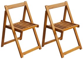 Καρέκλες Κήπου Πτυσσόμενες 2 τεμ. από Μασίφ Ξύλο Ακακίας - Καφέ