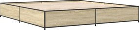 vidaXL Πλαίσιο Κρεβατιού Sonoma Δρυς 200x200 εκ. Επεξ. Ξύλο &amp; Μέταλλο
