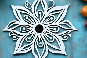 Σετ των 2 Intra απο ξύλο plywood 3mm-4mm πάχος – Paper Cut Lily Mandala Αρχείο Δίασταση 20x20 cm INTRAFABR-107542629