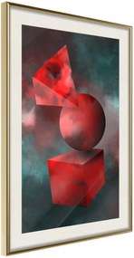 Αφίσα - Red Solid Figures - 20x30 - Χρυσό - Με πασπαρτού