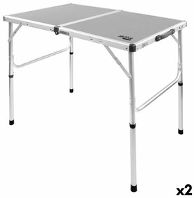 Πτυσσομενο τραπεζακι Aktive Κατασκήνωση Γκρι 90 x 70 x 60 cm (x2)