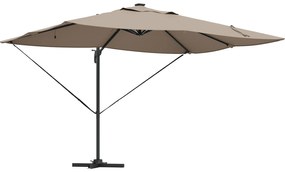 vidaXL Ομπρέλα με βραχίονα Roma με LEDs Ταμπά 352x251x265 cm Αλουμίνιο
