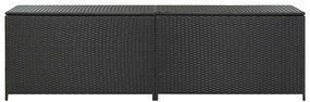 vidaXL Κουτί Αποθήκευσης Κήπου Μαύρο 200x50x60 εκ. από Συνθετικό Ρατάν