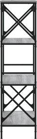 vidaXL Βιβλιοθήκη 4 Επιπέδων Γκρι Sonoma 59x35x132 εκ. Επεξεργ. Ξύλο