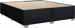 vidaXL Κρεβάτι Boxspring με Στρώμα Μαύρο 200x200 εκ. Υφασμάτινο