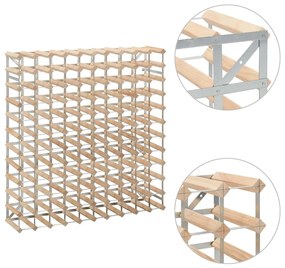 vidaXL Ραφιέρα/Σταντ Κρασιών για 120 Φιάλες από Μασίφ Ξύλο Πεύκου