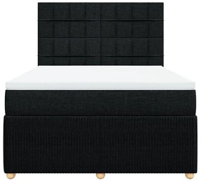 vidaXL Κρεβάτι Boxspring με Στρώμα Μαύρο 160x200 εκ. Υφασμάτινο