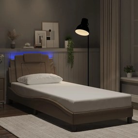 Πλαίσιο Κρεβατιού με LED Καπουτσίνο 90x190 εκ. Συνθετικό Δέρμα