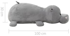 vidaXL Ιπποπόταμος Λούτρινος Μαλακός Γκρι