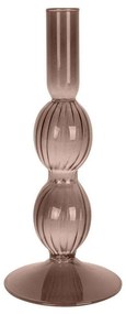 Κηροπήγιο Swirl Bubbles PT3727BR Φ9x25cm Brown Present Time Glass