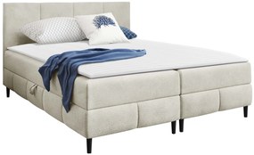 Επενδυμένο κρεβάτι Box Best II-Krem-140 x 200