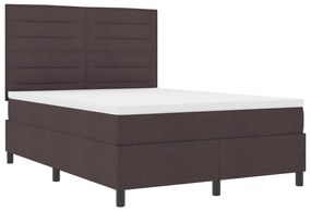 vidaXL Κρεβάτι Box Spring με Κουβάρι Σκούρο Καφέ 160x200 εκ Ύφασμα