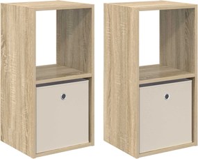 vidaXL Κομοδίνο 2 τμχ. Δρύς Sonoma 35 x 32 x 68,5 εκ