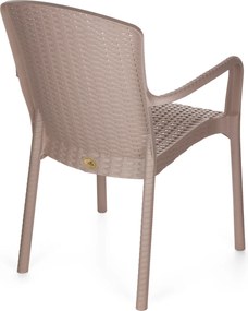 Πολυθρόνα βαρέους τύπου TURAN απο PP σε χρώμα cappuccino 43x40x86