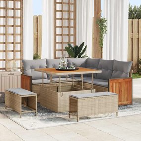 vidaXL Σετ Καναπέ Κήπου 8 pcs μπεζ και ανοιχτό γκρι 100 x 100 x 71 cm
