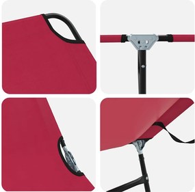 vidaXL Πτυσσόμενη ξαπλώστρα Κόκκινο 188 x 57 x 86,5 εκ. Πολυεστέρας