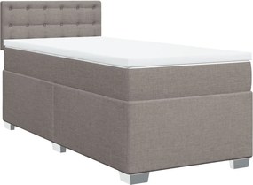 vidaXL Κρεβάτι Boxspring με Στρώμα Taupe 80x200 εκ. Υφασμάτινο