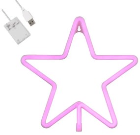 Διακοσμητικό Φωτιστικό Neon Led Star H27,5 Φ27,5 Globostar-78586-Ροζ 78586