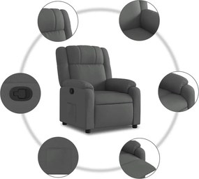 vidaXL Πολυθρόνα Ανακλινόμενη Σκούρο Γκρι Υφασμάτινη