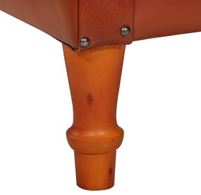 vidaXL Πολυθρόνα Μπάρελ Καφέ από Γνήσιο Δέρμα Κατσίκας