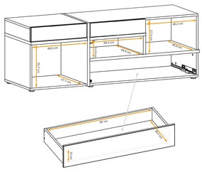 Mixed Έπιπλο Τηλεόρασης Λευκό 150x50x50