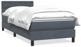 Box Spring Κρεβάτι με στρώμα Σκούρο γκρι 100x220 εκ. Βελούδινο - Γκρι