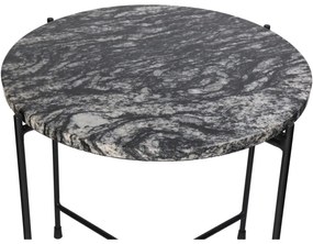 Τραπεζάκι ArteLibre Μαύρο Μάρμαρο/Μέταλλο 40x40x40cm