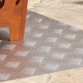 vidaXL Σκαλοπάτι Ορθογώνιος 2 pcs Ασημί 80 x 50 cm Αλουμίνιο