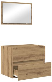 vidaXL Σετ Επίπλων Μπάνιου 2 Τεμαχίων Artisan Oak Επεξεργασμένο Ξύλο