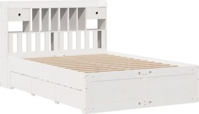 vidaXL Κρεβάτι Βιβλιοθήκη Χωρίς Στρώμα 140x200 εκ Μασίφ Ξύλο Πεύκο