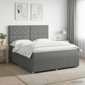 vidaXL Κρεβάτι box spring με στρώμα Σκούρο Γκρι 140 x 190 cm Ύφασμα