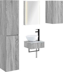 vidaXL Σετ Επίπλων Μπάνιου 5 pcs Γκρι Sonoma
