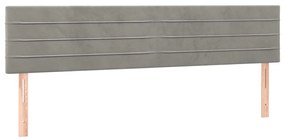 vidaXL Κεφαλάρι Κρεβατιού LED Ανοιχτό Γκρι 180x5x78/88 εκ. Βελούδινο