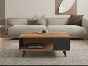 Τραπεζάκι Σαλονιού Καρυδί / Μαύρο SEPI 90x60x39.5